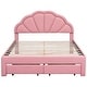 preview thumbnail 49 of 48, Seashell-Shaped Platform Bed Frame with 2 Drawers & LED