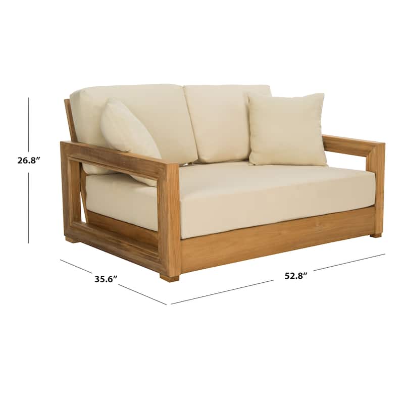 SAFAVIEH Couture Montford Brazilian Teak 2-Seat Bench - 53"W x 36"D x 27"H