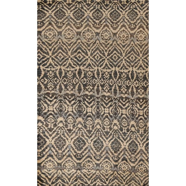 slide 1 of 18, Contemporary Oriental Abstract Area Rug Hand-knotted Foyer Carpet - 5'3" x 8'0"