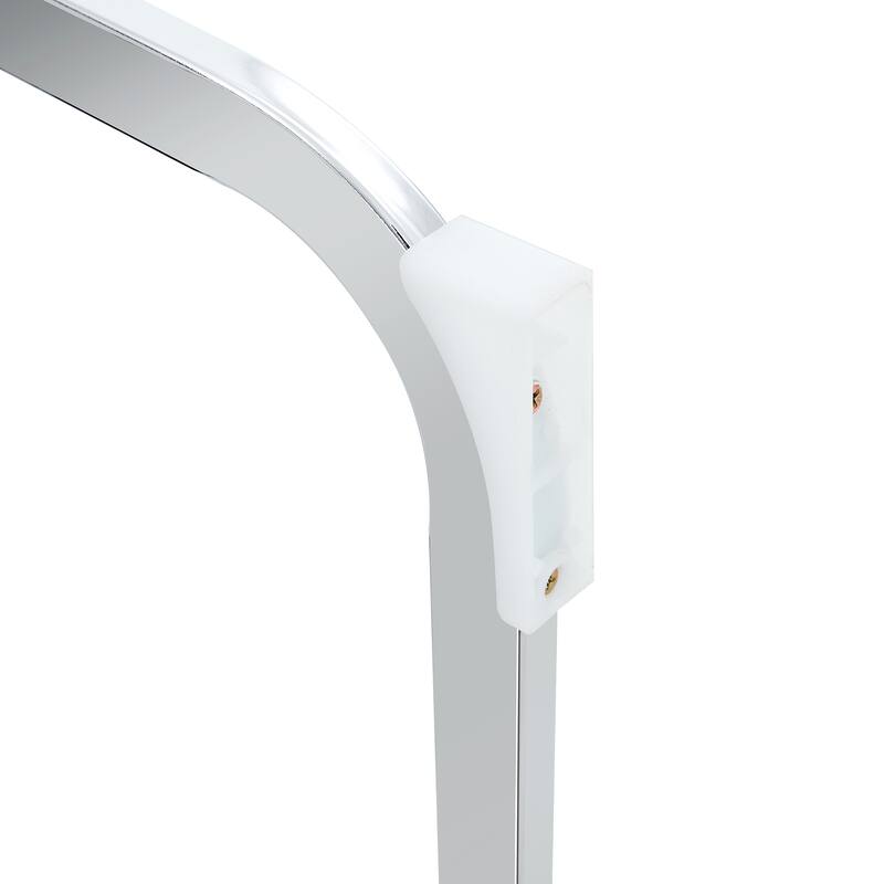 Set of 4 Dining Chair with Arched Metal Silver Leg