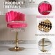preview thumbnail 15 of 36, HOMEFUN Velvet Swivel Adjustable Height Scallop Bar Stools With Footrest(set of 2)
