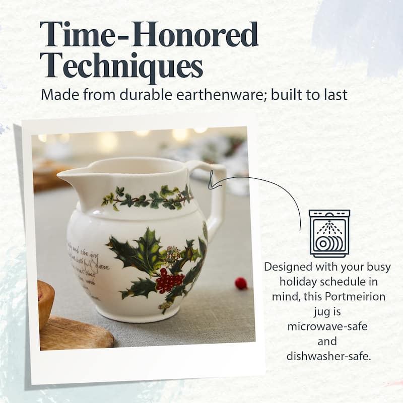 Portmeirion Christmas The Holly and Ivy Staffordshire Jug - 8 oz