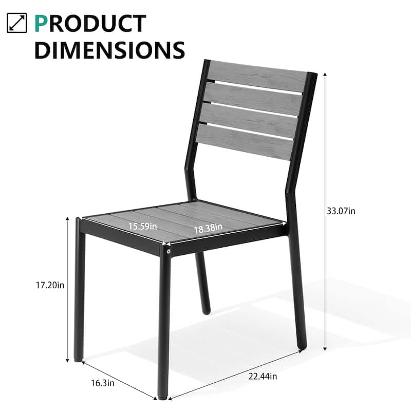 VredHom Outdoor Stackable Aluminum Patio Dining Chairs