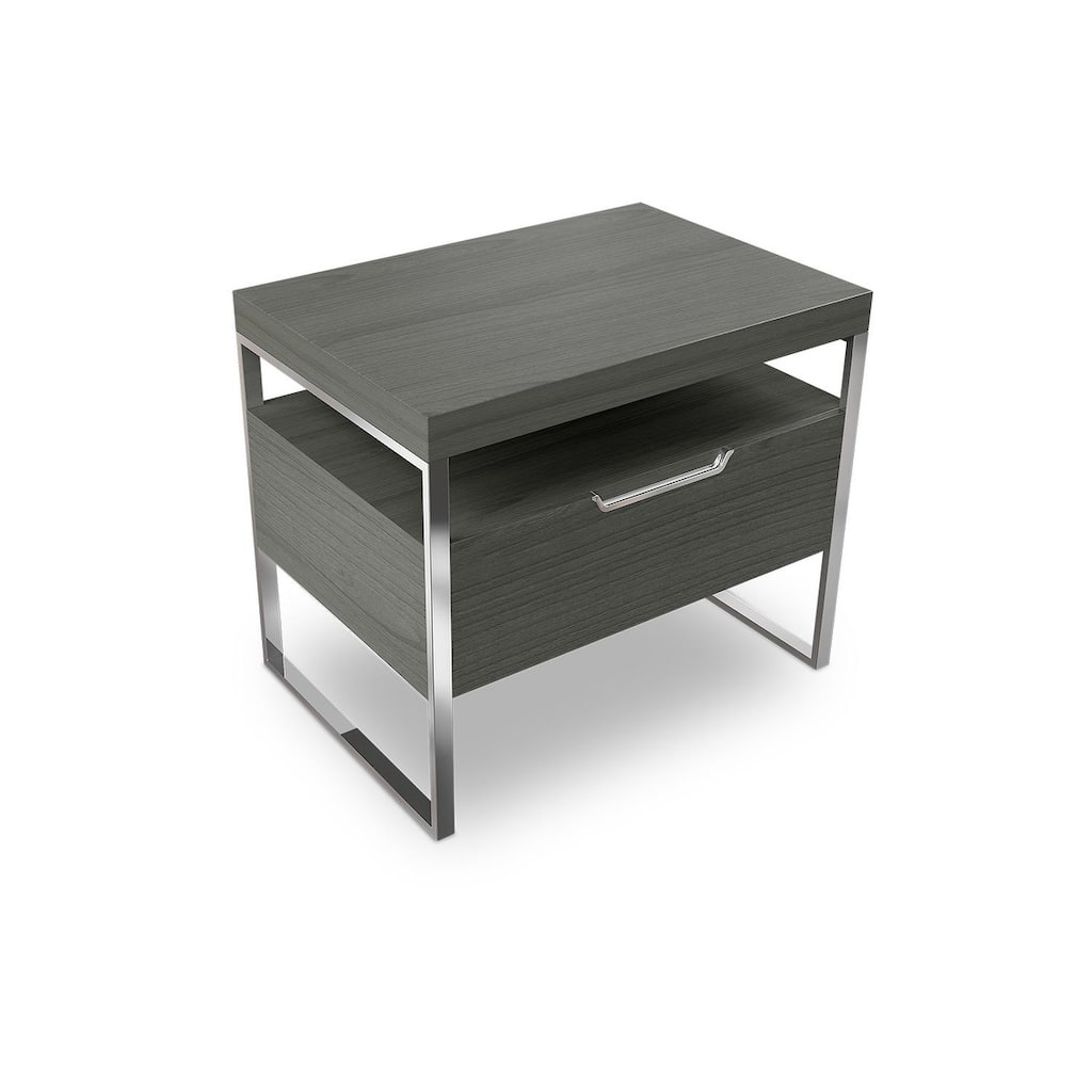 Vant Wooden Night Stand - Grey - Silver Leg