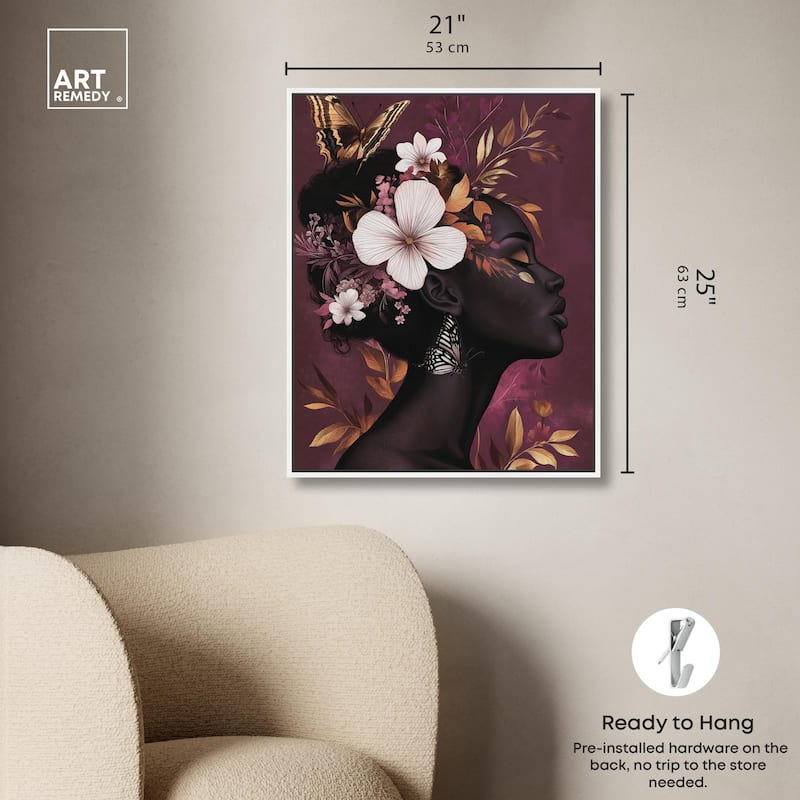 She Blooms in Darkness I Canvas by Art Remedy