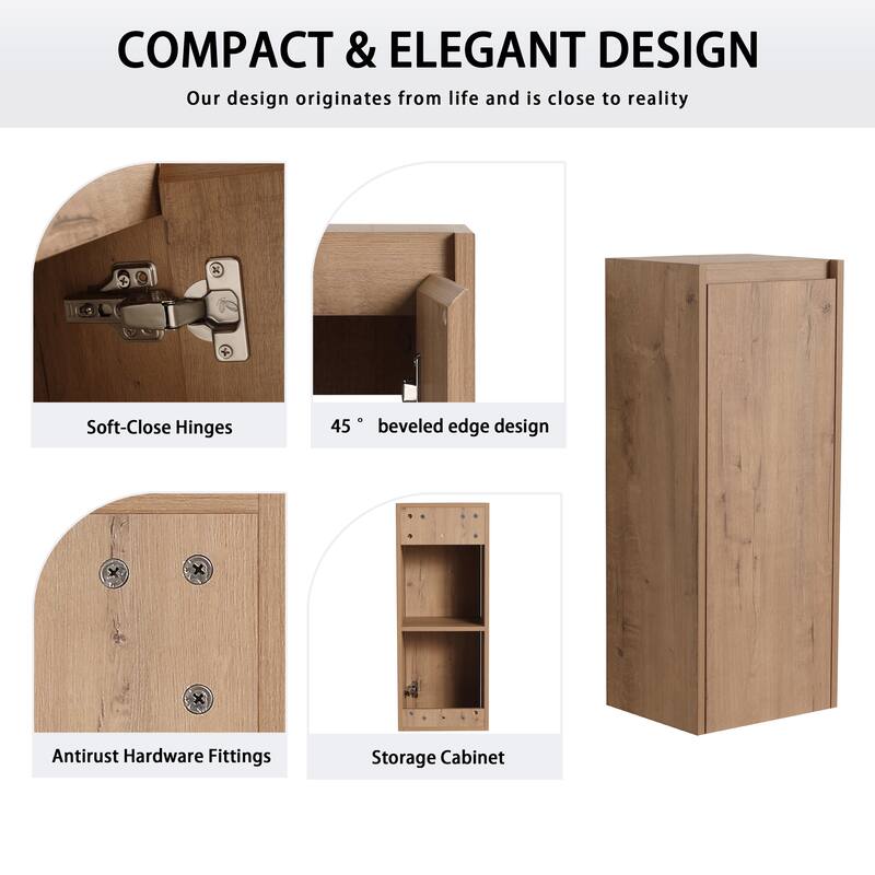 Malwee 12"/36" Bathroom Cabinet Wall Mounted Storage, Bathroom Medicine Cabinet with Soft Close Door and Shelf Over The Toilet