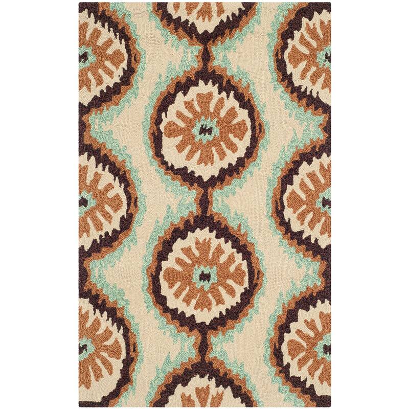 SAFAVIEH Handmade Four Seasons Nevyana Floral Rug - 2'6" x 4' - Beige/Green