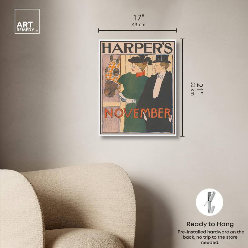 Harpers November 1895 Canvas by Art Remedy
