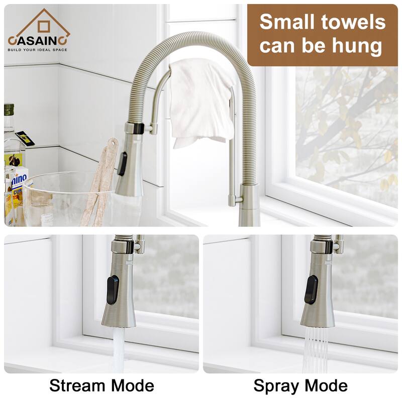 Single-Handle Kitchen Faucet with Dual Function Sprayhead