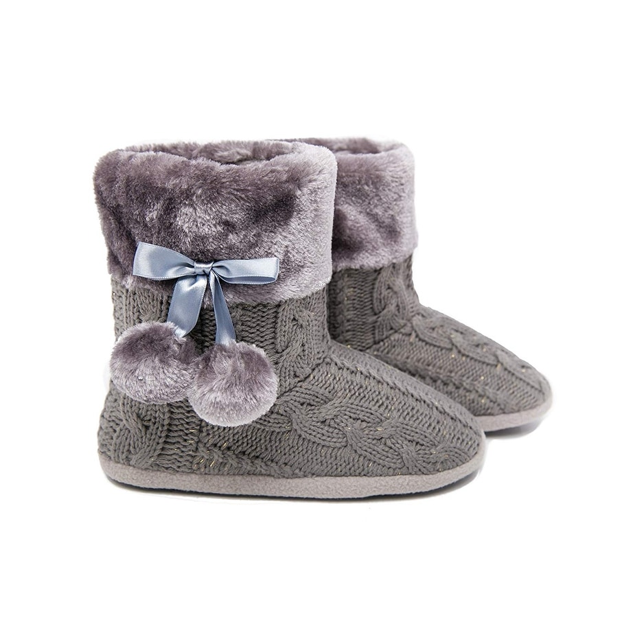 grey slipper boots