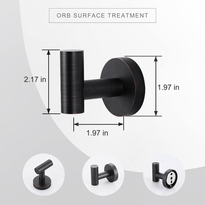 WOWOW Stainless Steel J-Hook Robe/Towel Hook 2 PCS