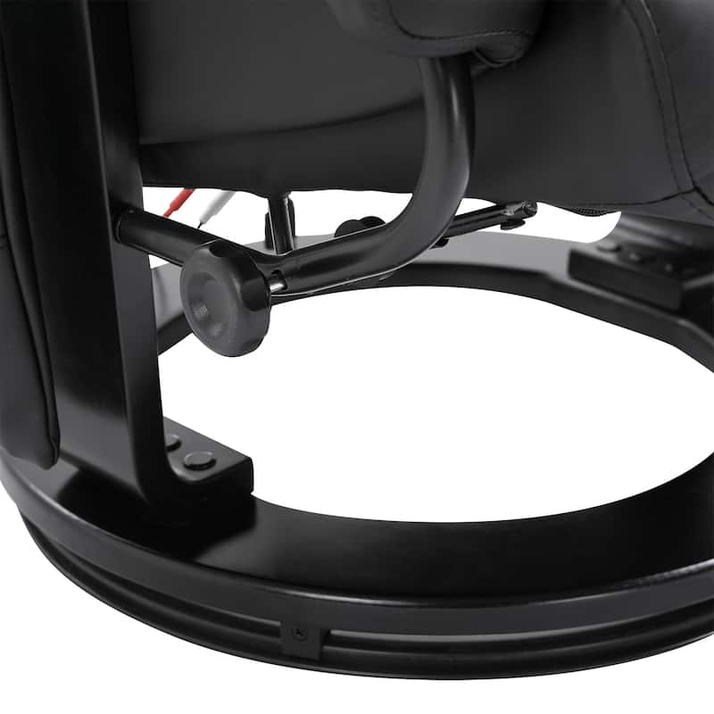 Massage Recliner in PU Leather with Footstool and 360째 Swivel Function