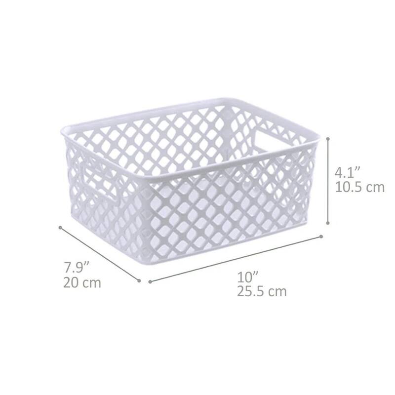 Small Decorative Basket, White, 4 Pack