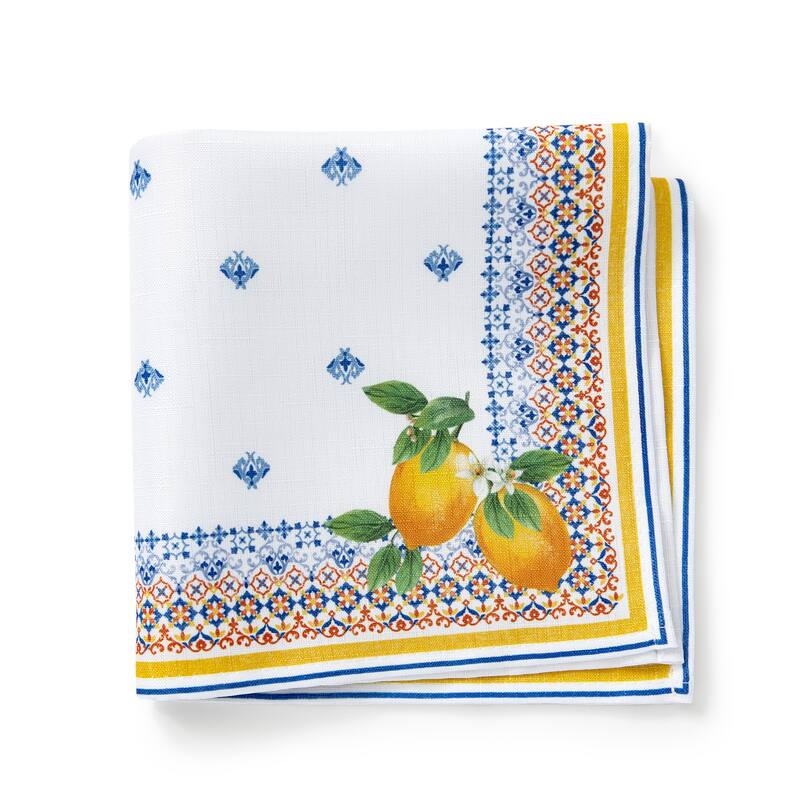Capri Lemon Double Border Napkin Set of 4