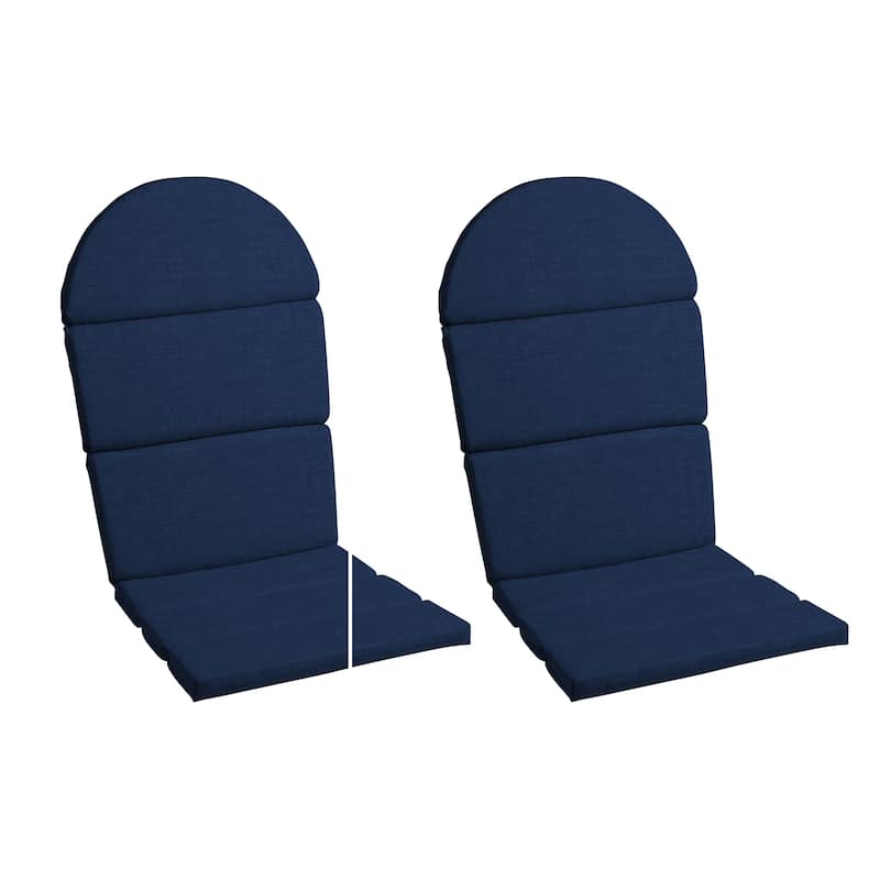ARDEN Outdoor Foam Adirondack Cushion, Set of 2 - 20 x 18 - Sapphire Blue Leala