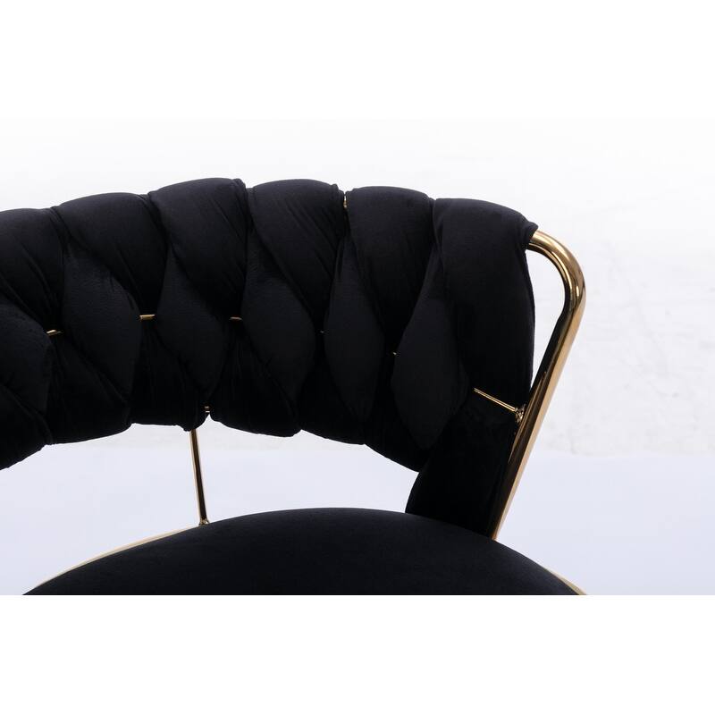 Modern and Luxury Bar Stools With Back And Footrest(Set of 2)Black - Set of 2