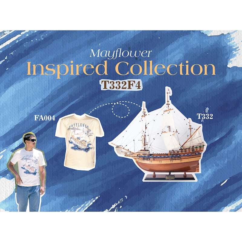 Majestic Mayflower Combo: A Model Ship and Iconic T-Shirt