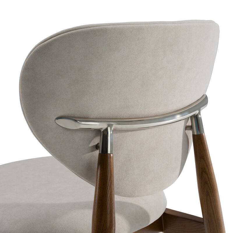 Modrest Savannah Mid-Century Modern Grey Fabric & Walnut Dining Chair