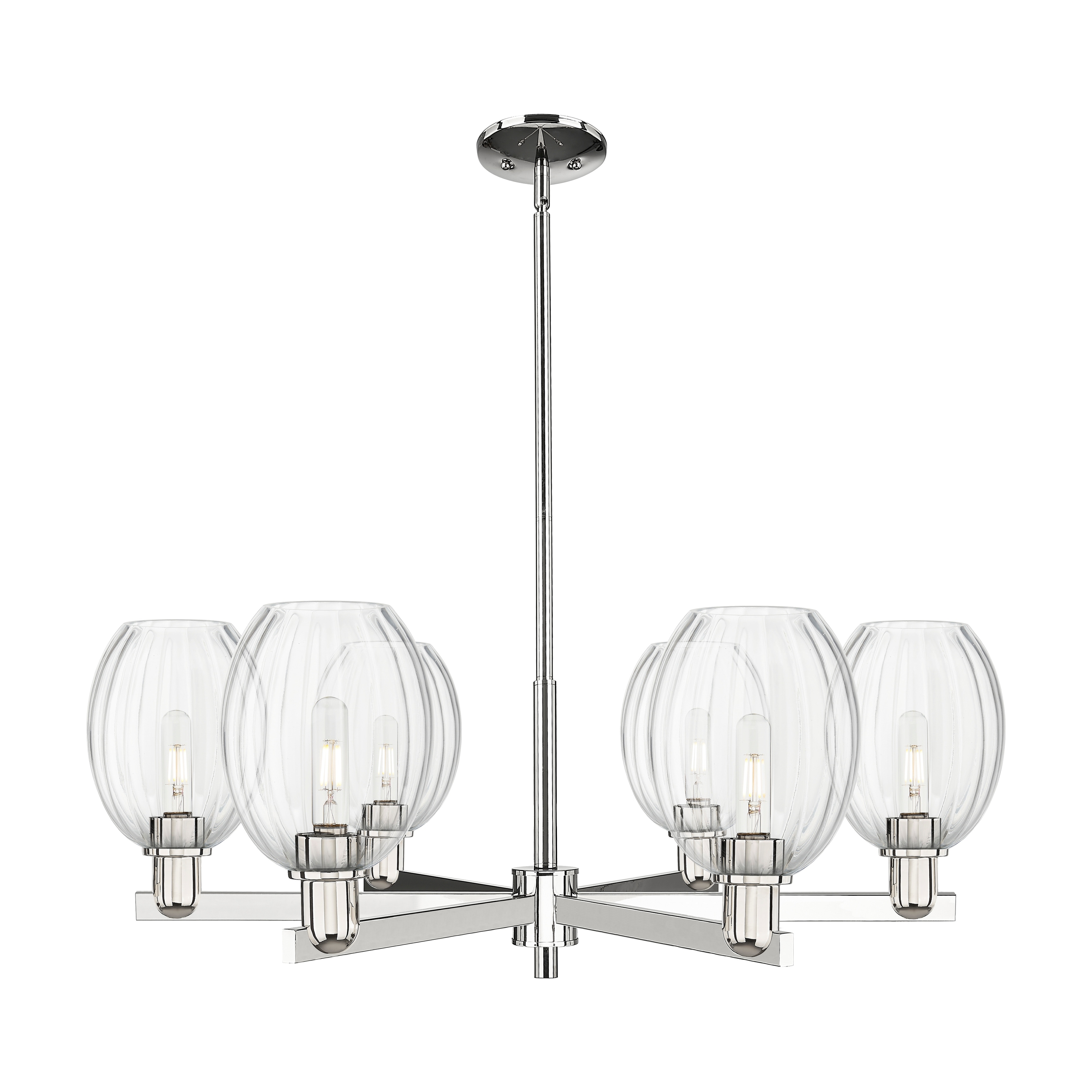 Innovations Lighting Downtown Urban - Preston - 6 Light 24" Bell Shade Stem Hung Chandelier