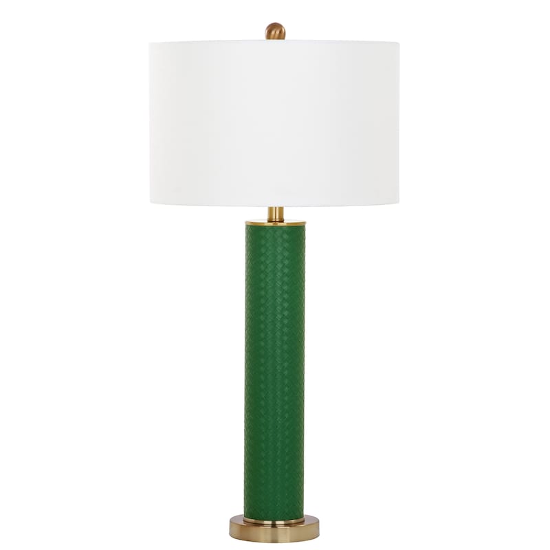 SAFAVIEH Lighting Tomika 32-inch Faux Alligator Grey Table Lamp (Set of 2) - 15"x15"x31.5" - 15Wx15Dx32H