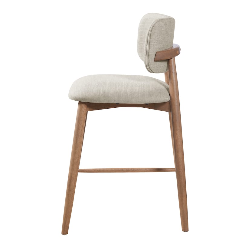 Christopher Knight Home - Monteria Modern Upholstered Bar Stool with Padded Seat & Curved Backrest, Set of 2 - 22.83"W