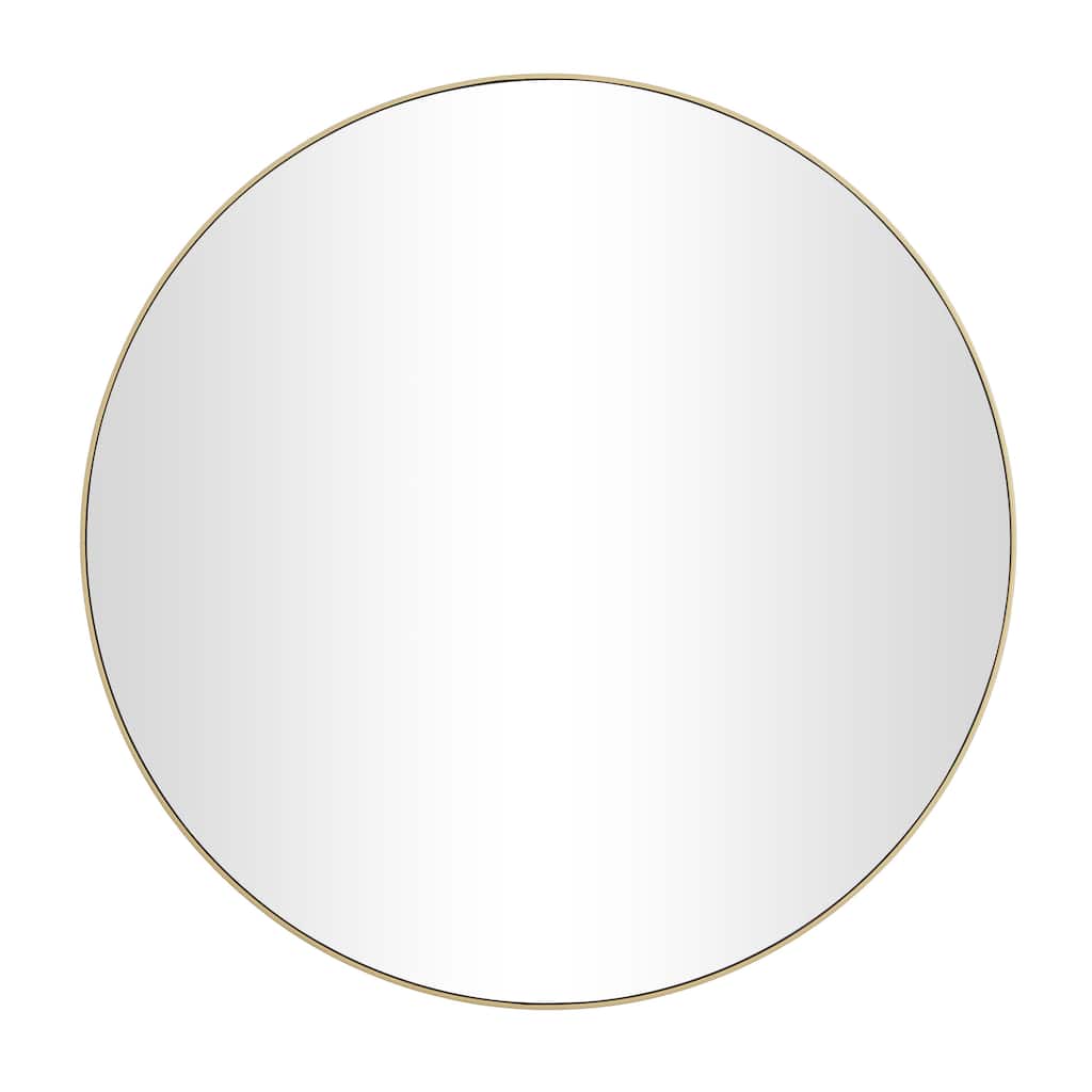 Wooden Wall Mirror with Thin Frame - Gold - Roche River Decor