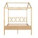 preview thumbnail 4 of 36, Full Size Wood House Bed with Storage Space and Roof