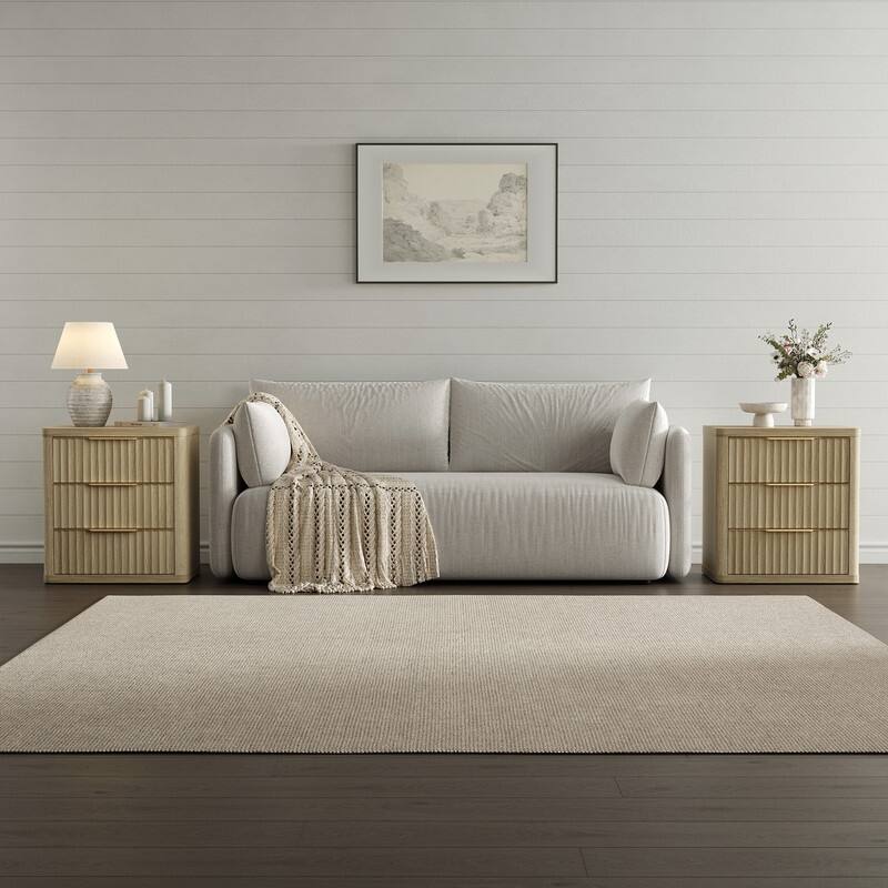 Versatile Retro Nightstand 3 Drawers Wavy Design