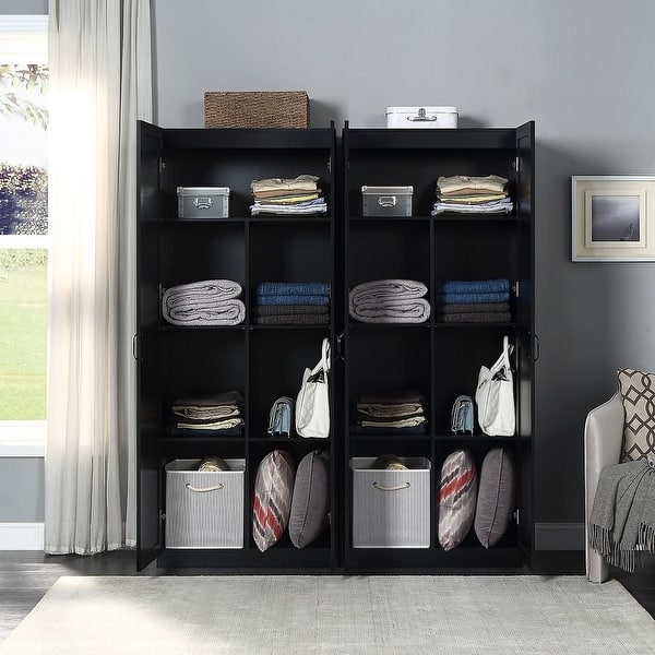 Manhattan Comfort Hopkins Modern Storage Closet 3.0 in Grey - Set of 2 Manhattan Comfort Hopkins Modern Storage Closet 3.0 in Grey - Set of 2
