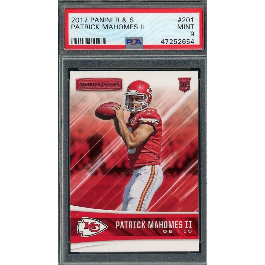 Patrick Mahomes 2017 Panini R&S Football Rookie Card #201 Graded PSA 9 -  Black - 8'6" x 11'6" - Overstock - 40998497