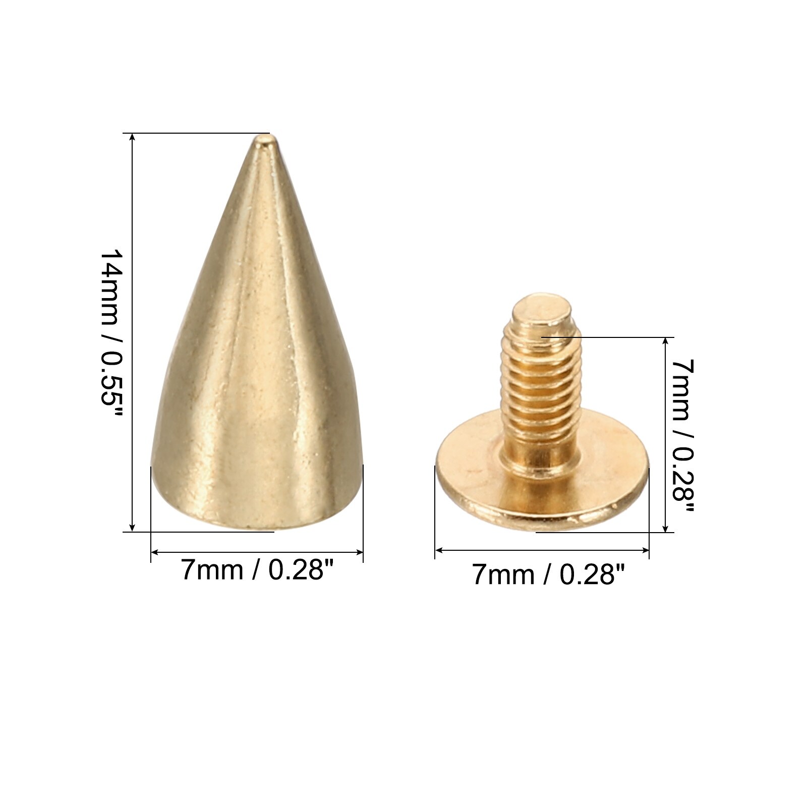 Studs for Clothing, Studs and Spikes Leather Rivet Cone Spikes Metal Screw Stud for Clothing Leather Crafts,