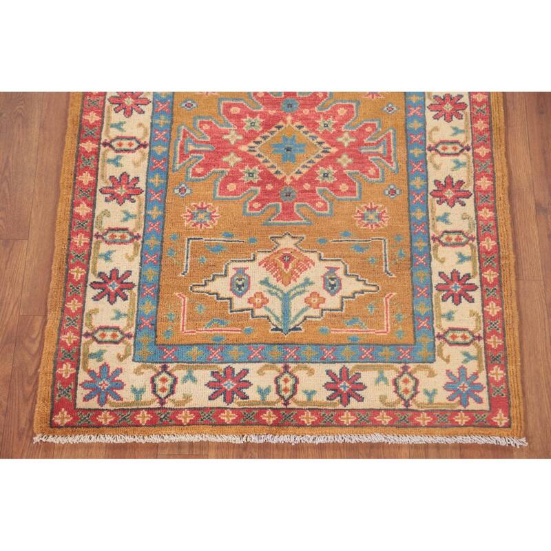 Kazak Oriental Foyer Rug Handmade Wool Carpet - 2'9" x 3'10"
