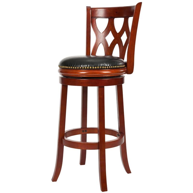 SAFAVIEH Mickie Light Cherry Finish 29-inch Swivel Bar Stool - 19" x 18" x 44" - 19Wx18Dx44H