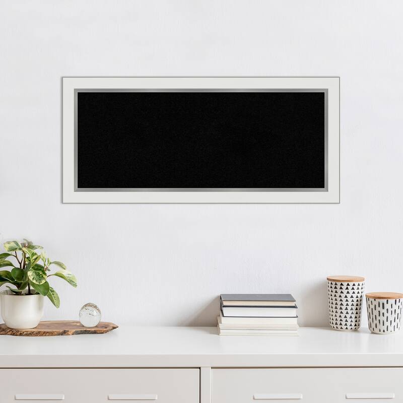 Eva Narrow Framed Black Corkboard Bulletin Board