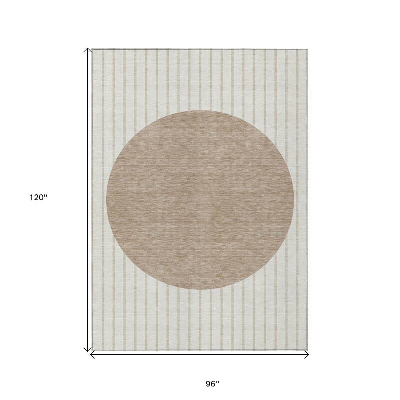 HomeRoots Striped Transitional Rectangle Outdoor Rug