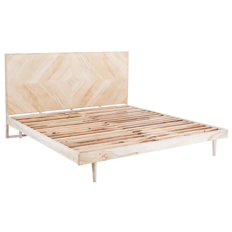 SAFAVIEH Couture Maci Bryn Wood Herringbone Bed
