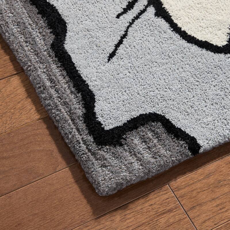 NICOLE MILLER NEW YORK Flora Grandeur Bloom Handcrafted Wool Area Rug