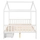 preview thumbnail 9 of 16, Natural Full Size House Platform Bed with Two Functional Drawers