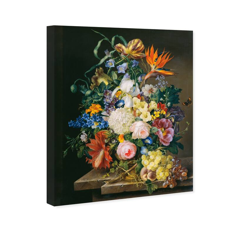 Wynwood Studio Canvas Floral and Botanical Franz Xaver Petter - Blumenstuck White and Traditional Wall Art Canvas Print