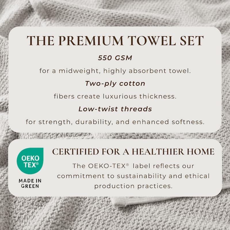 100% Cotton Acacia Collection Ultra Absorbant Popcorn Bath Towels