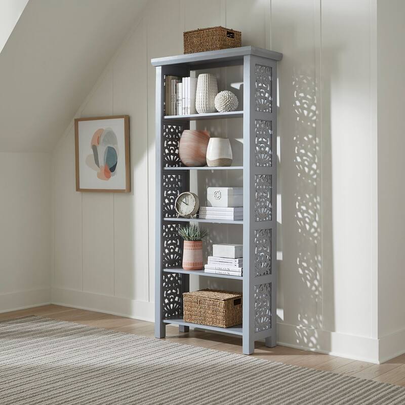 Trellis Lane Weathered Accent Bookcase - Grey