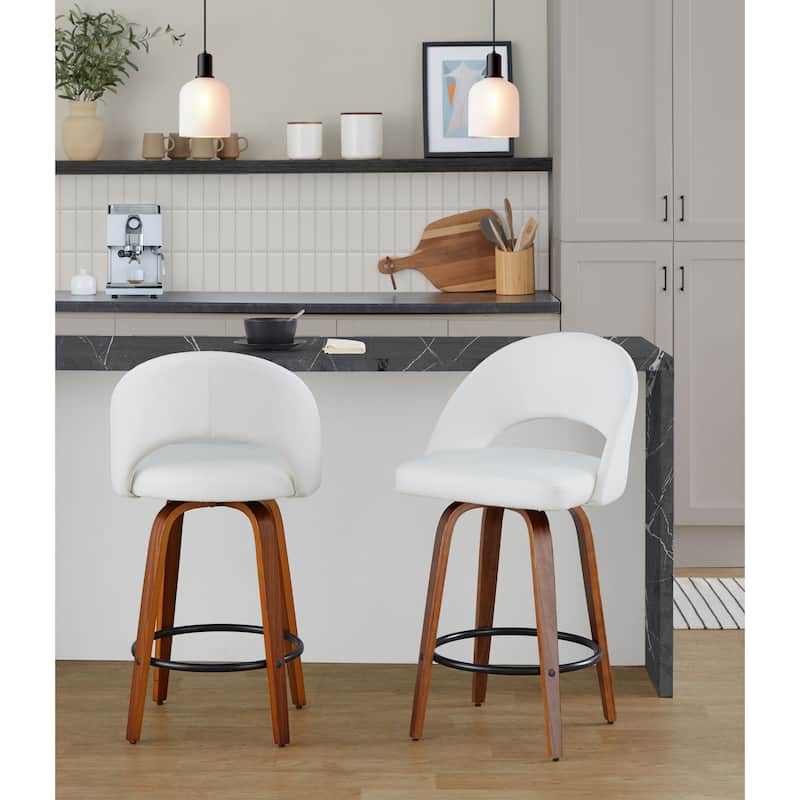Renee Upholstered 26" Fixed-Height Counter Stool - Set of 2