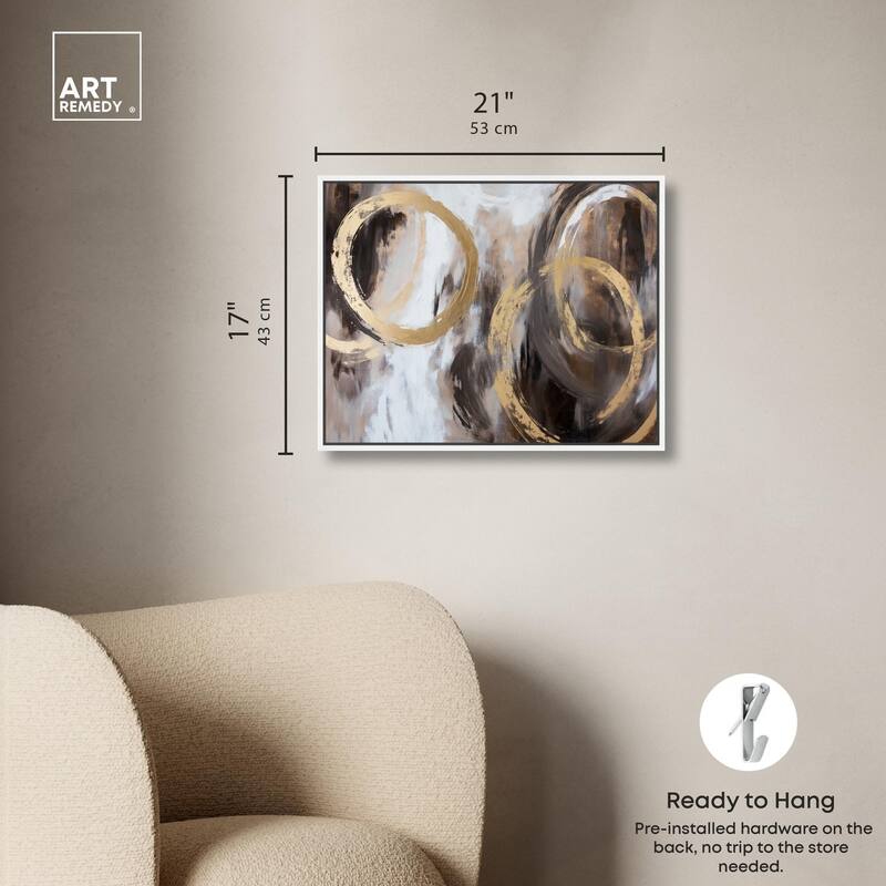 Swirling Forms with Gold Canvas by Art Remedy