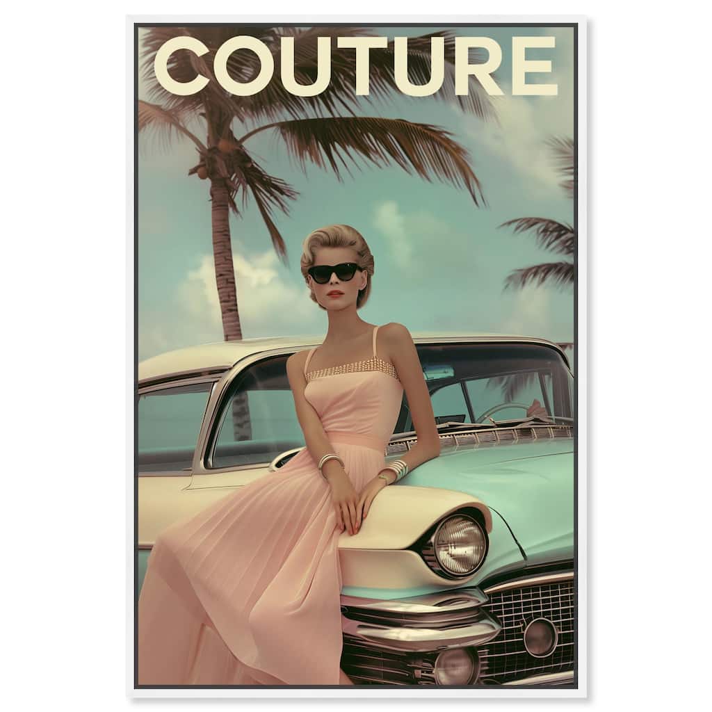Vintage Beach Car Cover Canvas by Art Remedy