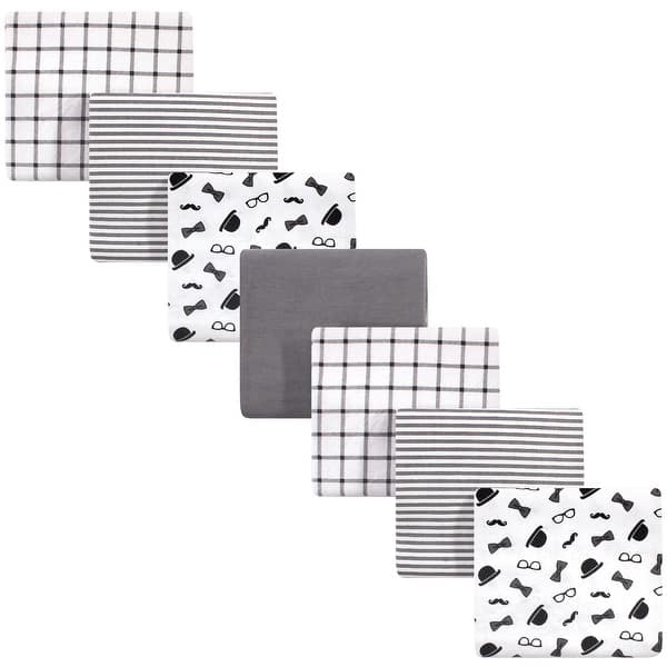 slide 1 of 1, Little Treasure Baby Boy Cotton Flannel Receiving Blankets, Gentleman 7-Pack, One Size - Gentleman 7-Pack - One Size One Size - Gentleman 7-Pack