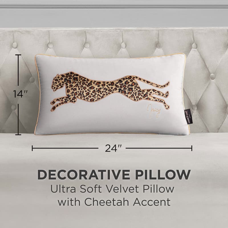 Juicy Couture Velvet Cheetah Pillow 14" x 24"