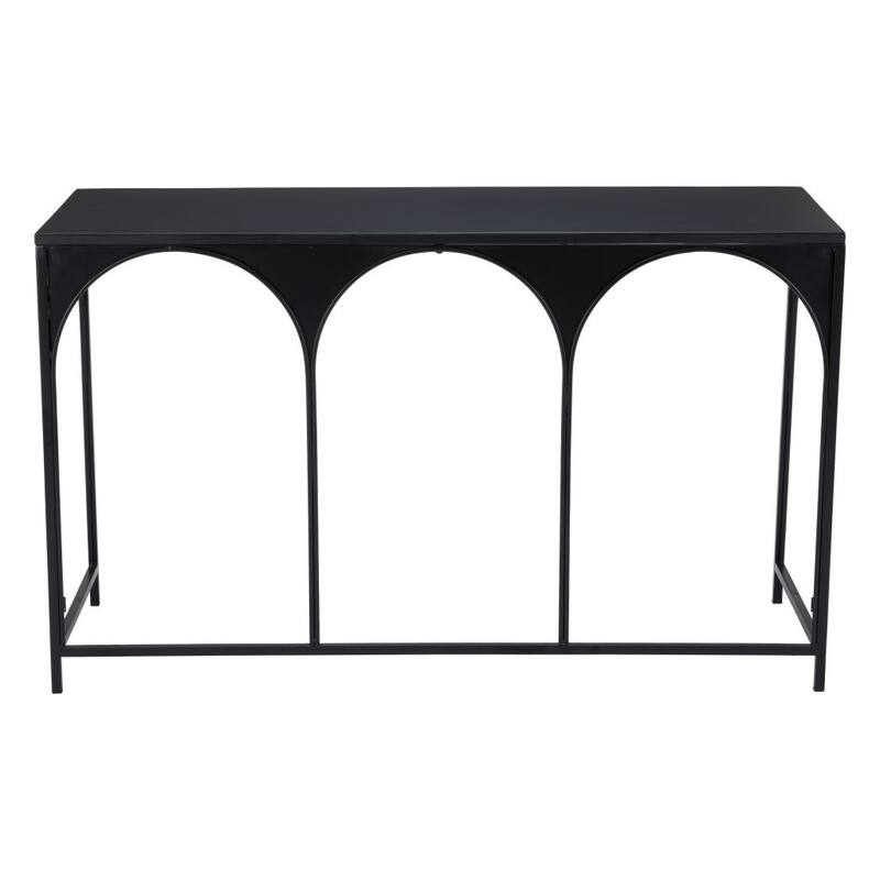 HomeRoots 50" Black Steel Frame Console Table - 50.00 in. x 29.90 in. x 18.00 in.