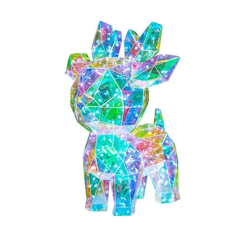 15 in Prismatic Iridescent Decorations, Prismatic Christmas Decor, 100 LED Cool White Lights