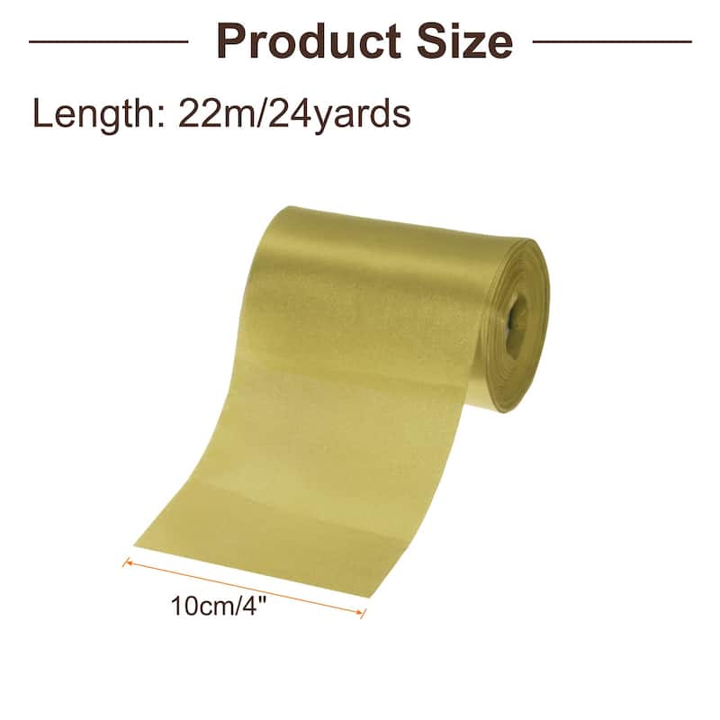 4 Inches x 24 Yards Satin Ribbon for Gift Decoration - Dark Gold
