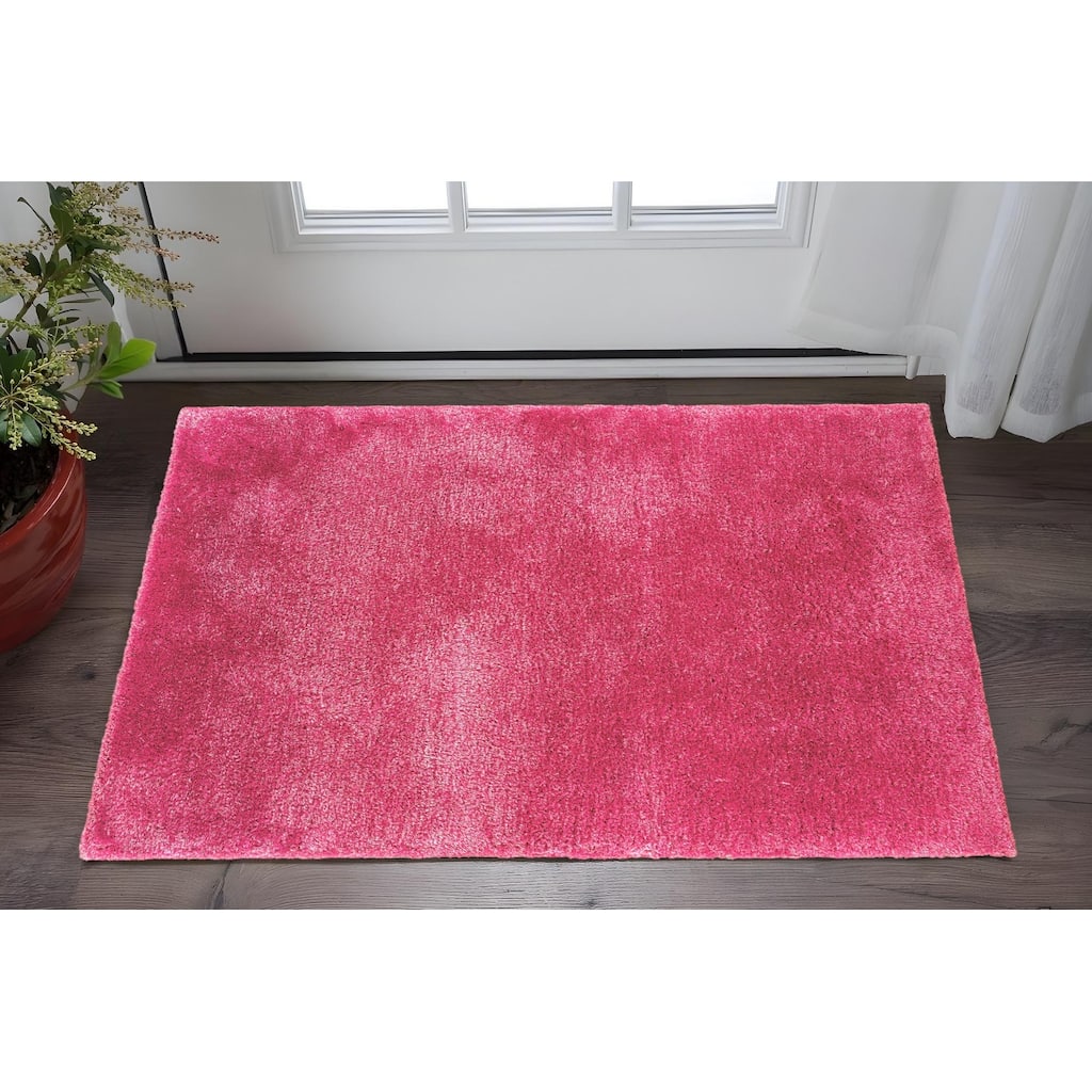 HomeRoots Solid Color Shag Rectangle Area Rug - 62.99 in. x 38.98 in. x 1.60 in.